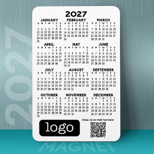 Kalender mit Firmenlogo und QR-Code Magnet