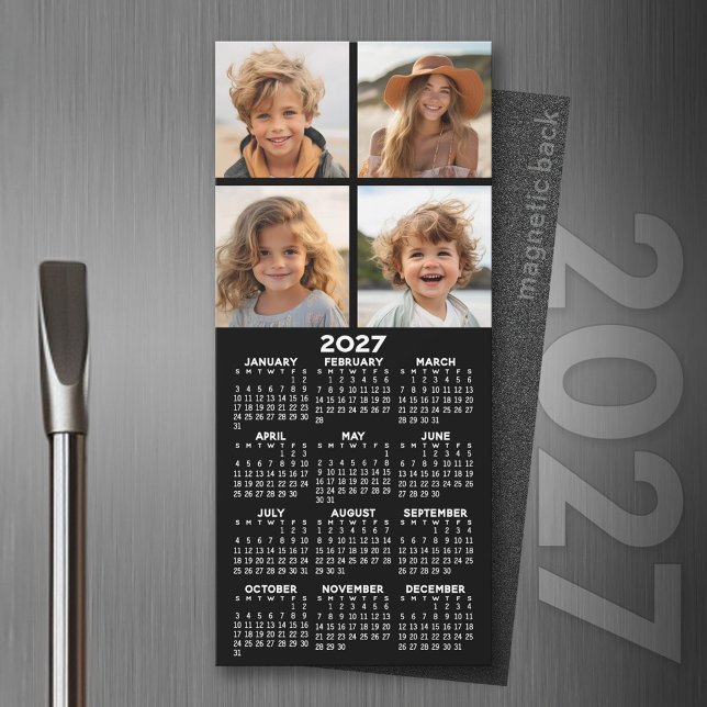 Kalender mit Foto Collage Kühlschrankmagnet Magnetkarte (2027 Magnet Calendar)