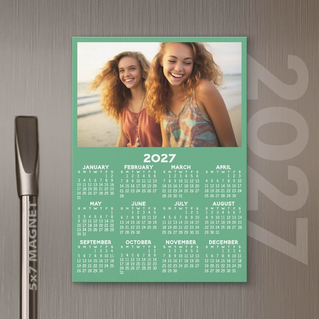 Kalender mit Foto Full Year View Modern Magnet (2027 Calendar Magnet)