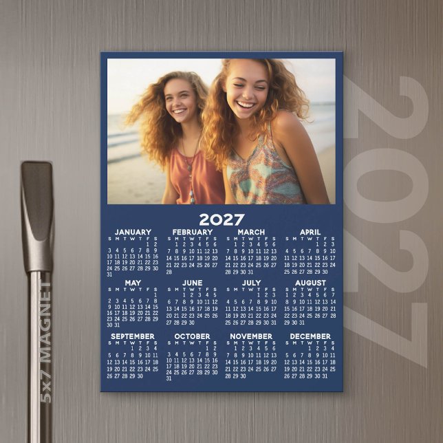 Kalender mit Foto Full Year View Modern Magnet (2027 Calendar)