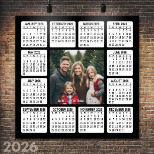 Kalender mit Foto Ganzjahresansicht Modern Minimal Poster