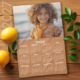 Kalender mit Foto - Jahresansicht - Terra Cotta Geschirrtuch