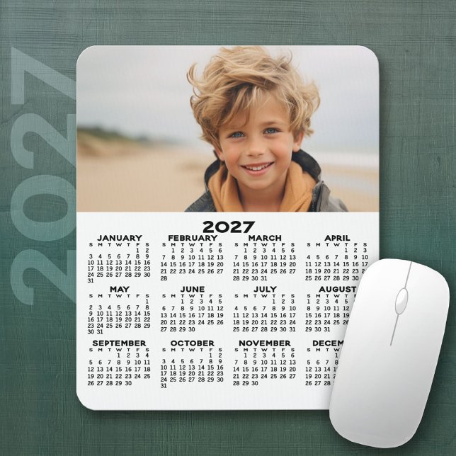 Kalender mit Foto - Vertikale Jahresansicht Mousepad (2027 Calendar Mousepad)