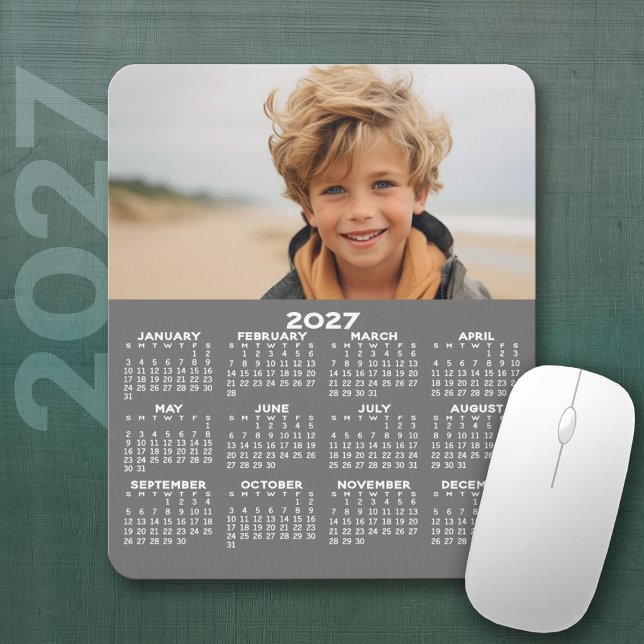 Kalender mit Foto - Vertikale Jahresansicht Mousepad (2027 Calendar Mousepad)