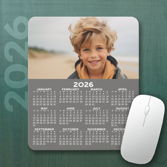 Kalender mit Foto - Vertikale Jahresansicht Mousepad (2026 Calendar Mousepad)