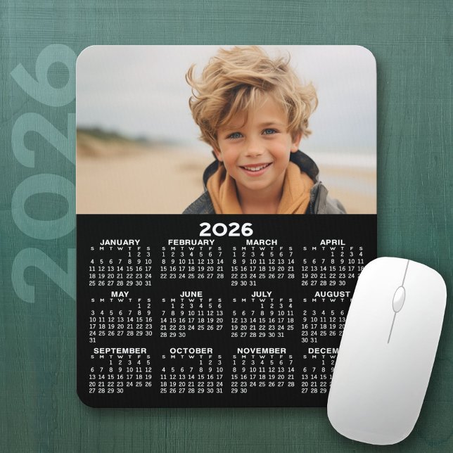 Kalender mit Foto - Vertikale Jahresansicht Mousepad (2026 Calendar Mousepad)