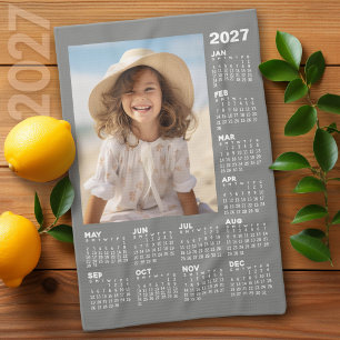 Kalender mit Foto Volljahresansicht Modern Minimal Geschirrtuch