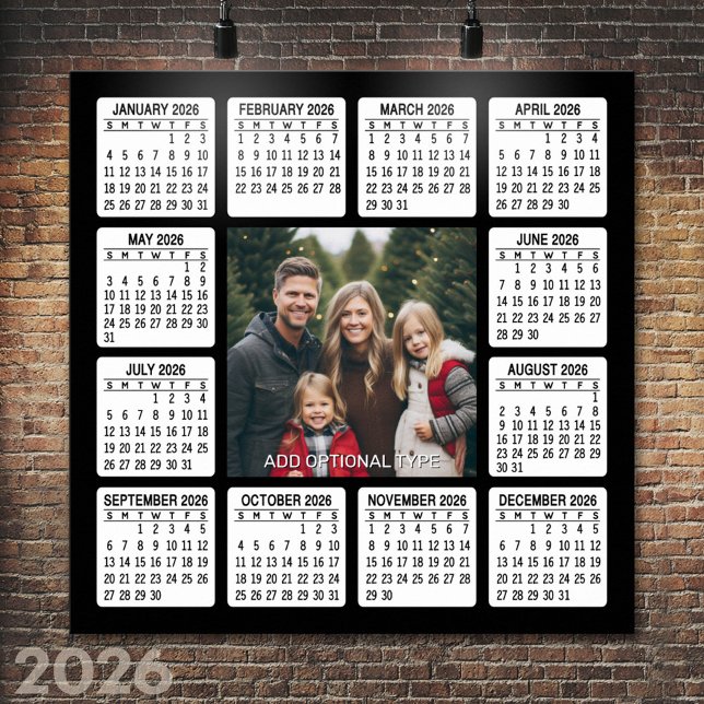 Kalender mit Foto Volljährig anzeigen Moderne Mini Poster (2026 Calendar Poster)