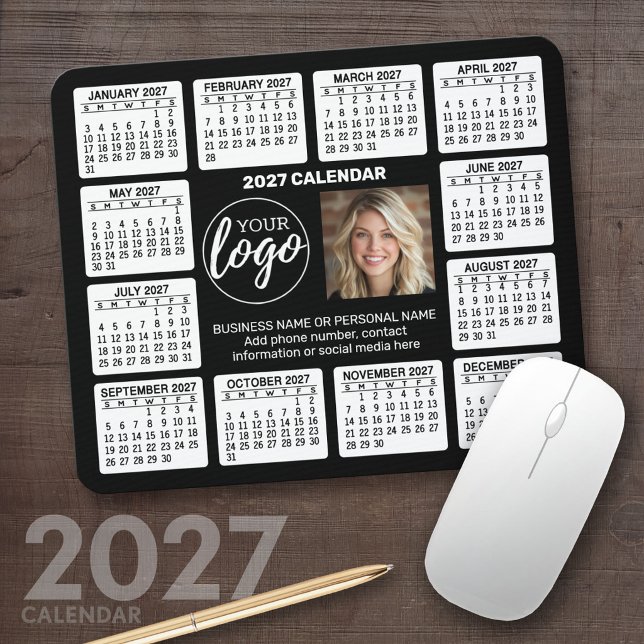 Kalender mit Logo Kontakt-Magnet Mousepad (2027 Calendar Mousepad)
