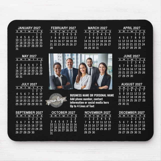 Kalender mit Logo Kontakt-Magnet Mousepad (Vorne)