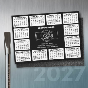 Kalender mit Logo Kontakt Schwarz - Magnet