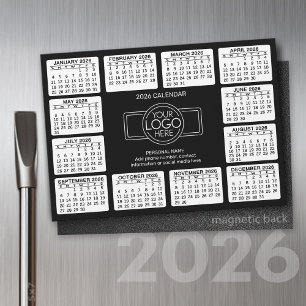 Kalender mit Logo Kontakt Schwarz - Magnet