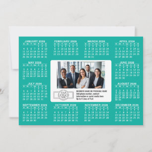 Kalender mit Logo Kontaktinformationen Feiertagskarte