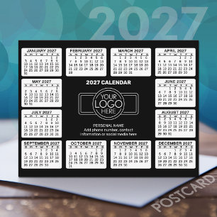 Kalender mit Logoinformationen Kontaktinformatione Postkarte