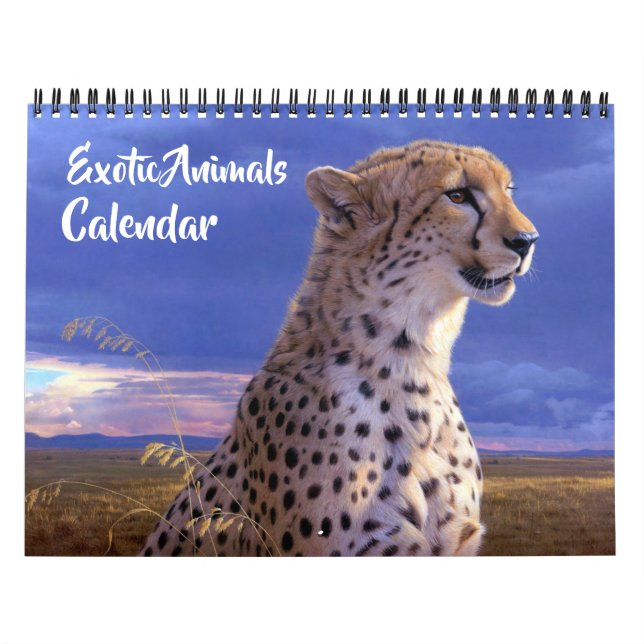 Kalender mit mittelgroßen exotischen Tieren (Titelbild)