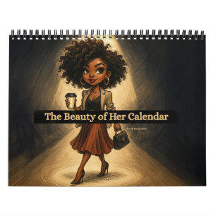 Kalender mit mittelgroßer afroamerikanischer Frau