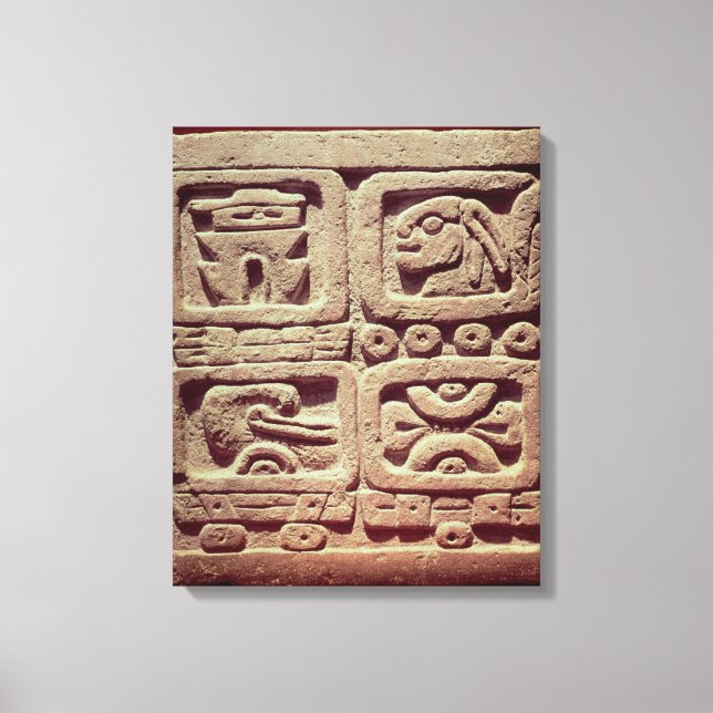 Kalender mit vier Glyphen, Toltec Leinwanddruck (Vorderseite)