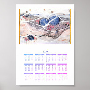 Kalender Modernes Abstraktes volles Jahr 2020 Gala Poster