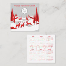 Kalender Neujahr 2027 Quadratisches Geschäftskarte