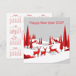 Kalender Neujahr 2027 Quadratisches Geschäftsschre Karte