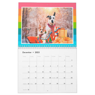 Kalender Niedliche Hunde und Dinosaurier