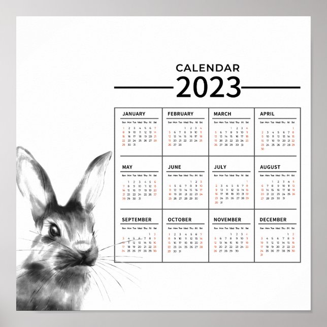 Kalender-Poster 2023 für Wasserfarben Poster (Vorne)