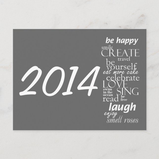 Kalender Postkarte 2014 - inspirierende Worte (Vorderseite)