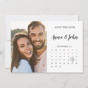 Kalender Postkarte mit Foto Save the Date