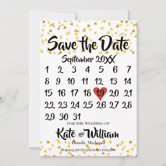 Kalender Save the Date Golden Liebe Herzlich Willk (Vorderseite)