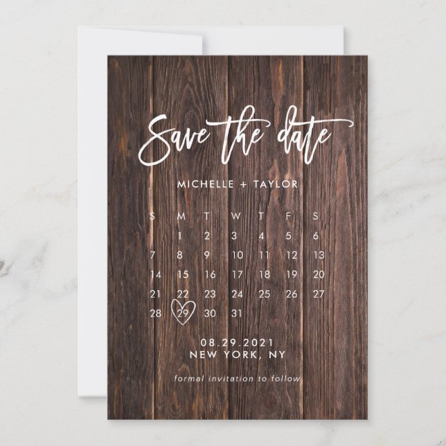 Kalender Save the Date mit Foto Karte (Vorderseite)
