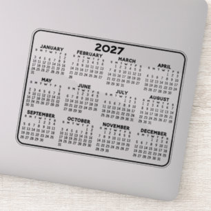 Kalender - schwarz-weiß Mini-Kalender Aufkleber