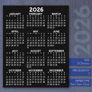 Kalender - Schwarzes Flachpapier für das ganze Jah