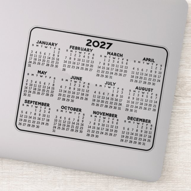 Kalender - Schwarzweißkalender Aufkleber (Detail)