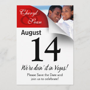 Kalender-Seiten-Save the Date Las- VegasFoto Save The Date