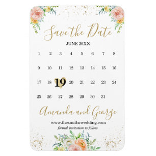 Kalender Speichern Sie die Blume des Datums Magnet
