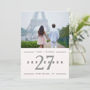 Kalender Stil Big Date Foto Save the Date Karte