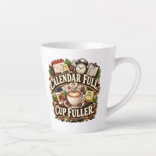 Kalender voll, Tasse voller Büro-Kaffeetasse