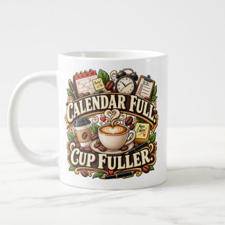 Kalender voll, Tasse voller Bürokaffee