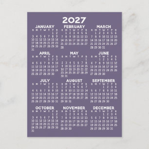 Kalender Volljahresansicht - Basic Minimal Postkarte