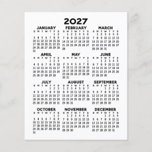 Kalender Volljahresansicht - Einfach Minimal Flyer