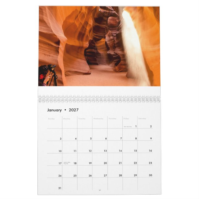 Kalender, Wasserfälle des Lichtes, Kalender (Jan 2027)