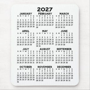 Kalender - weißer Hintergrund - Vertikal Mousepad