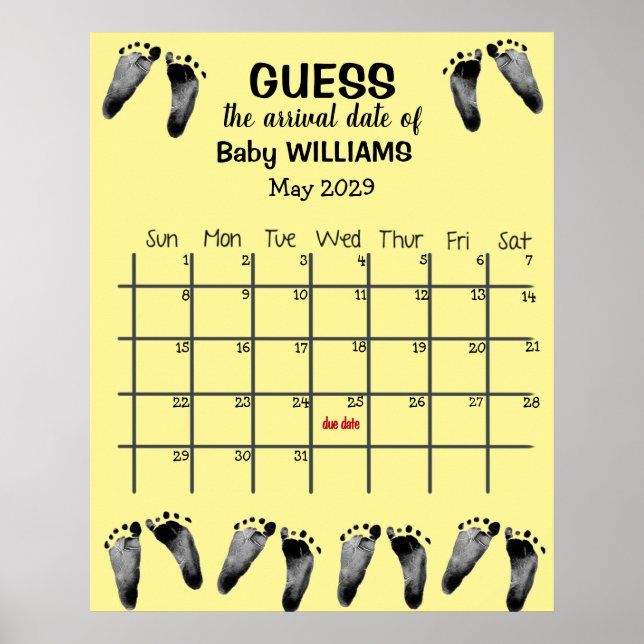 Kalender zur Schätzung des voraussichtlichen Gebur Poster (Vorne)