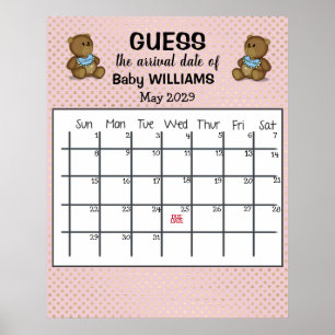 Kalender zur Schätzung des voraussichtlichen Gebur Poster