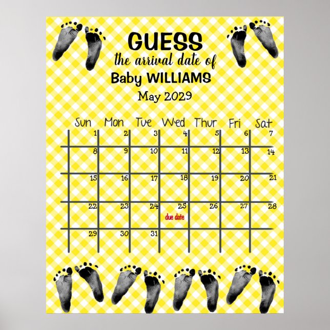 Kalender zur Schätzung des voraussichtlichen Gebur Poster (Vorne)