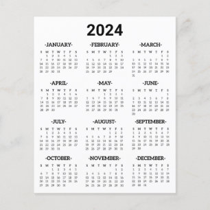 Kalenderblatt 2024 im Überblick