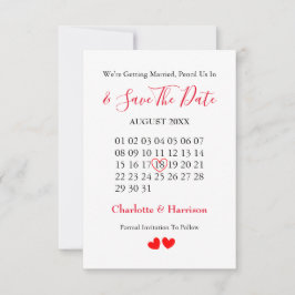 Kalenderheart Hochzeit speichern Datum Save The Date
