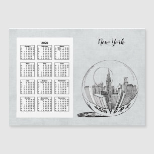 Kalenderreisestadt Volljahr 2020 Magnetkarte