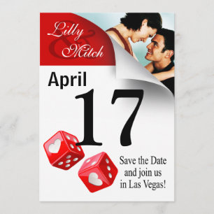 Kalenderseite Save the Date Las Vegas Foto