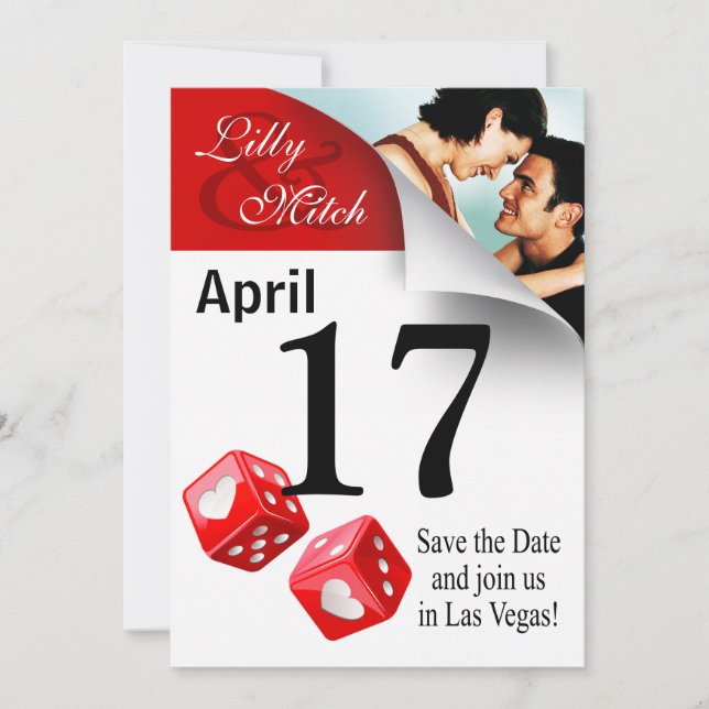 Kalenderseite Save the Date Las Vegas Foto (Vorderseite)